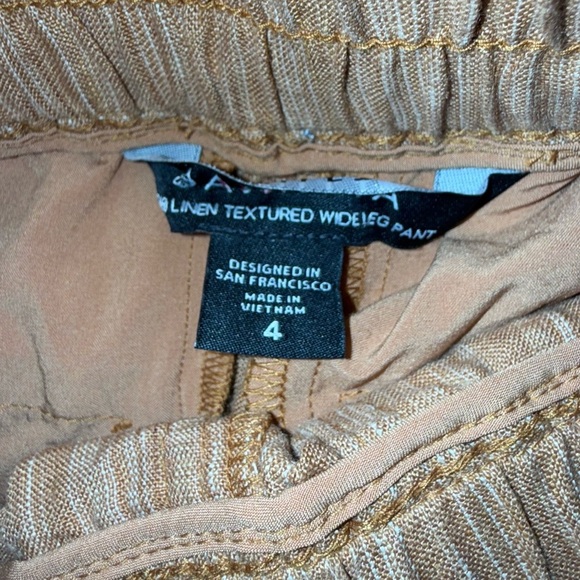 NWT Athleta Cabo Textured Wide Leg Linen Pants in Sienna Size 4 Airy Drawstring - Picture 6 of 6